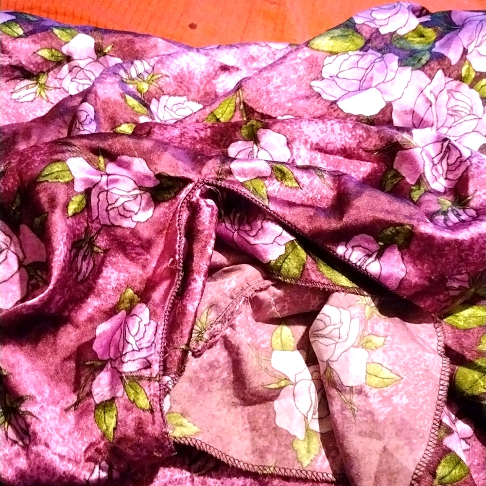 Purple with light purple roses called moo moo cow pull over your clothes,pj,